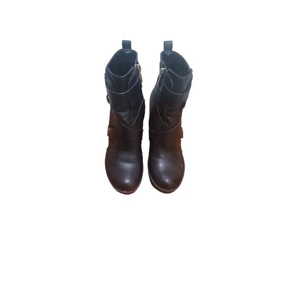 GUESS WOMEN'S FAUX LEATHER ANKLE BLOCK PUMPS HEEL BOOTS SIZE 6 - Picture 1 of 12